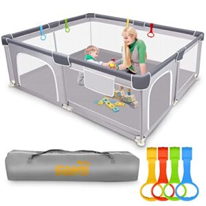 baby playpen 71”×59”, extra large play pen playard for babies and toddlers indoor & outdoor safety play yard area, kid sturdy play center fence with soft breathable mesh, playpen for toddlers