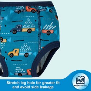 MooMoo Baby 6 Packs Potty Training Underwear Absorbent Vehicle Training Pants for Toddler Boys 2T-7T