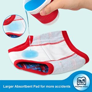 MooMoo Baby 6 Packs Potty Training Underwear Absorbent Vehicle Training Pants for Toddler Boys 2T-7T