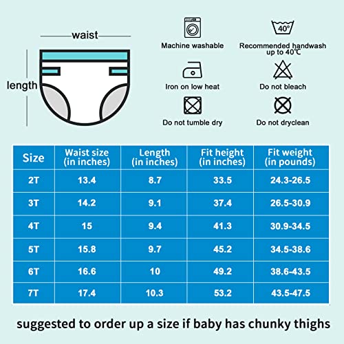 MooMoo Baby 6 Packs Potty Training Underwear Absorbent Vehicle Training Pants for Toddler Boys 2T-7T