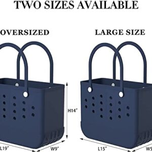 Oversized Rubber Beach Bags Waterproof Sandproof Outdoor EVA Portable Travel Bags Washable Tote Bag For Beach,Sports,Market (Khaki,Large)