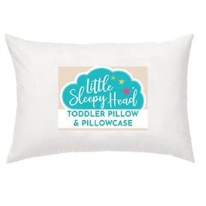 toddler pillow with toddler pillowcase - soft hypoallergenic - best pillow for kids! better neck support and sleeping! better naps in bed, a crib, or at school! makes travel comfier! (white)