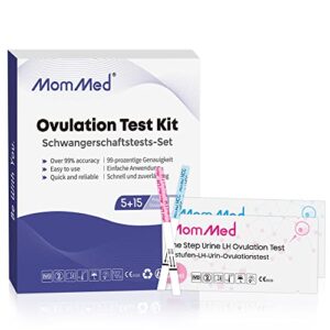 MomMed 15 Ovulation Test Strips and 5 Pregnancy Test Strips Combo Kit,Pregnancy Tests and Ovulation Predictor Kit,Accurately Track Ovulation and Detect Early Pregnancy