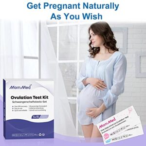 MomMed 15 Ovulation Test Strips and 5 Pregnancy Test Strips Combo Kit,Pregnancy Tests and Ovulation Predictor Kit,Accurately Track Ovulation and Detect Early Pregnancy