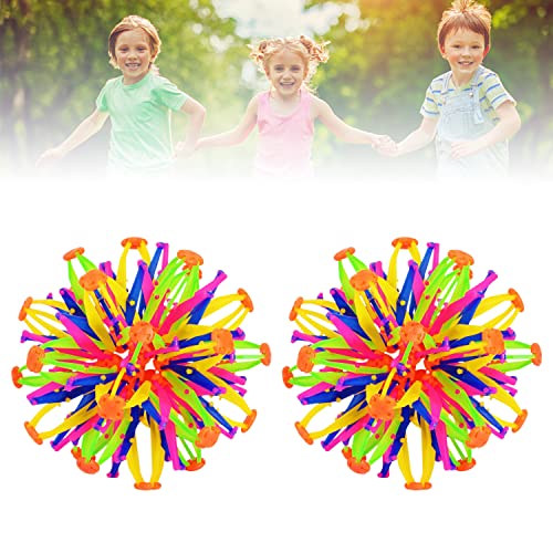 AGSIXZLAN 2pcs Breathing Ball Magic Expandable Ball,Colorful Hand Catch Expansion Ball for Kids Adult,Expanding Ball Toy Sphere Ball,Stress Relief Anti Anxiety Toy
