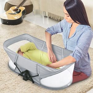 Portable Baby Crib Foldable Baby Bed - Mini Crib Travel Bassinet with Matterss for Newborn,Infant Travel Bed with Breathable Mesh,Baby Portable Bed for Bed,Sleeper for Outddor Camping,Beach,Pinic