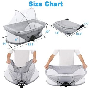 Portable Baby Crib Foldable Baby Bed - Mini Crib Travel Bassinet with Matterss for Newborn,Infant Travel Bed with Breathable Mesh,Baby Portable Bed for Bed,Sleeper for Outddor Camping,Beach,Pinic