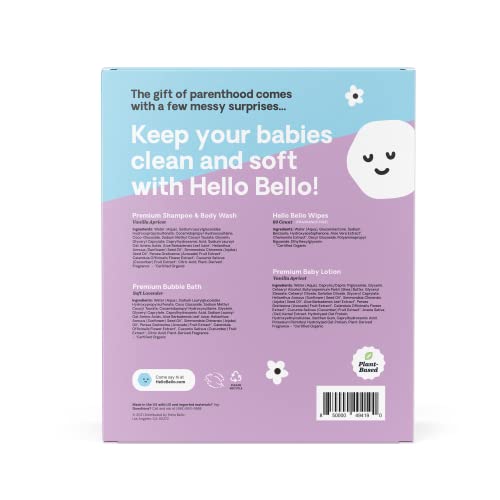 Hello Bello Squeaky Clean Kiddo Set - Includes Shampoo & Body Wash, Bubble Bath, Lotion and Wipes
