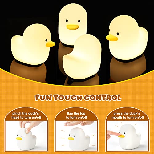 booborny Kids Night Lights for Bedroom Cute Lamp LED Duck Kawaii Lamp Silicone Nursery Night Light for Baby and Toddler Animal Night Lights for Girls and Boys