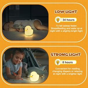 booborny Kids Night Lights for Bedroom Cute Lamp LED Duck Kawaii Lamp Silicone Nursery Night Light for Baby and Toddler Animal Night Lights for Girls and Boys