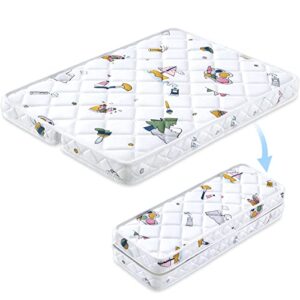 foldable pack and play mattress topper fits for graco & baby trend &pamo babe playard, comfort and breathable pack n play mattresses pad, firmness playard mattress ，premium foam playpen mattresses