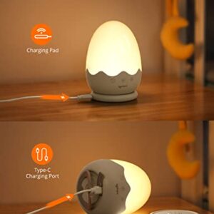 sympa Night Light for Kids, Baby Night Light with 1 Hour Timer & Touch Control, Rechargeable Night Light with 5 Brightness 3 Color Temperature, Touch Lamp Hanging Ring & Memory Function, White