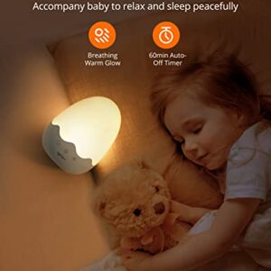 sympa Night Light for Kids, Baby Night Light with 1 Hour Timer & Touch Control, Rechargeable Night Light with 5 Brightness 3 Color Temperature, Touch Lamp Hanging Ring & Memory Function, White