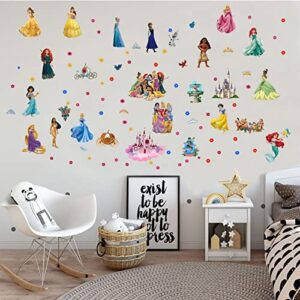 KEOJUE Princess Wall Decals Stickers, Peel and Stick Wall Decals for Girls Room Removable Wall Art Decor for Baby Nursery Girls Bedroom