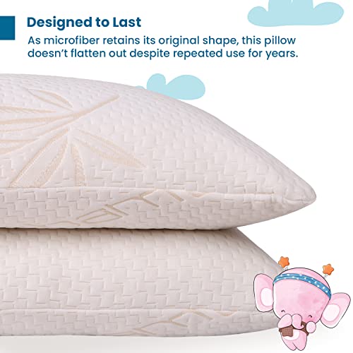 Sleepsia Toddler Pillow - Supersoft (13" X 18") Small Pillow with Bamboo Cover - Ultra Supportive Microfiber Baby Pillows for Sleeping - Golden