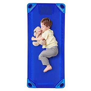 GLACER Toddler Daycare Cots, Stackable Kids Cots for Sleeping, Children's Naptime Bed w/Easy Lift Corners, Ready-to-Assemble, Perfect for Daycare, Nursery, Preschool, Pack of 4 (Multicolor)