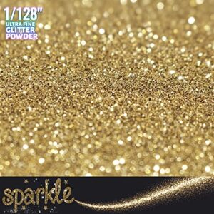 Ultra Fine Glitter, 7.41Oz/210G Resin Glitter Powder Sequins Flakes, 1/128" Metallic Iridescent Glitter for Resin Tumblers Art Crafts, Hair Face Body Nail Glitter (Honey Gold)