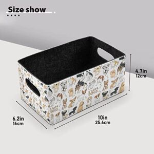 Kcldeci Breeds Drawn Dogs Storage Bins Baskets for Organizing, Sturdy Storage Basket Foldable Storage Baskets for Shelves Closet Nursery Toy