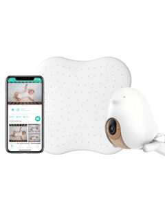 cubo ai sleep safety bundle - includes 1080p hd night vision cubo ai plus smart baby monitor with 3-stand set & sleep sensor pad | proactive ai safety alerts, sleep analytics & micro motion detection
