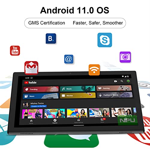 Android Tablet 10 Inch Tablet, 64GB Storage Tablets, Android 11 Tablet, 512GB Expand, 8MP Camera, Quad-Core Processor 2GB RAM WiFi 6000MAH Battery 10.1'' IPS HD Touch Screen Google Tableta (Black Tab)