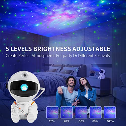 Astronaut Star Projector, Nebula Galaxy Projector Night Light, Remote Control and 360°Rotation Magnetic Head Nebula Lamp for Bedroom/Kids Room/Ceiling/Room Decoration (2nd Version Astronaut)