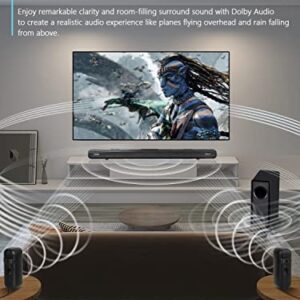 5.1 CH Surround Sound Bar with Dolby Audio, Sound Bars for TV with Wireless Subwoofer, Dolby Digital Plus, Bluetooth 5.0, Surround Sound System for Home Theater, Works with 4K & HD TVs| HDMI & Optical