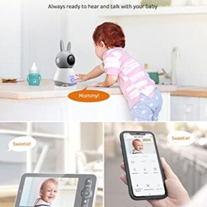 Codnida Baby Monitor with Camera and Audio,Video Baby Monitor with 5" Color Display,1080P Baby Camera,VOX Mode,4X Zoom,1000ft Transmission,Lullabies