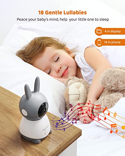 Codnida Baby Monitor with Camera and Audio,Video Baby Monitor with 5" Color Display,1080P Baby Camera,VOX Mode,4X Zoom,1000ft Transmission,Lullabies