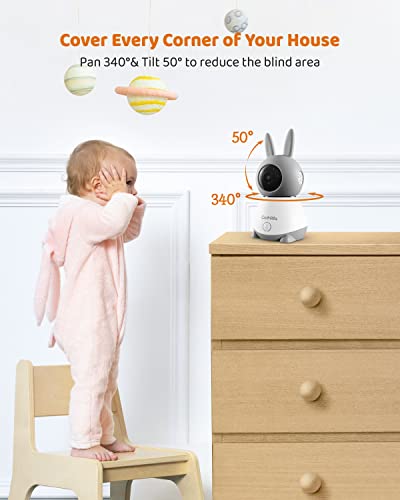 Codnida Baby Monitor with Camera and Audio,Video Baby Monitor with 5" Color Display,1080P Baby Camera,VOX Mode,4X Zoom,1000ft Transmission,Lullabies