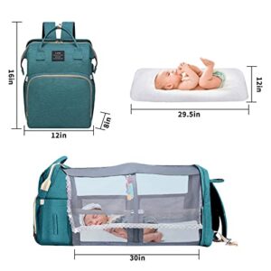 ANWTOTU Diaper Bag with Changing Station,Diaper Bag Backpack,Girl Boy Diaper Bag,Large Capacity,900d Excellent Oxford(Ungrade-Green)