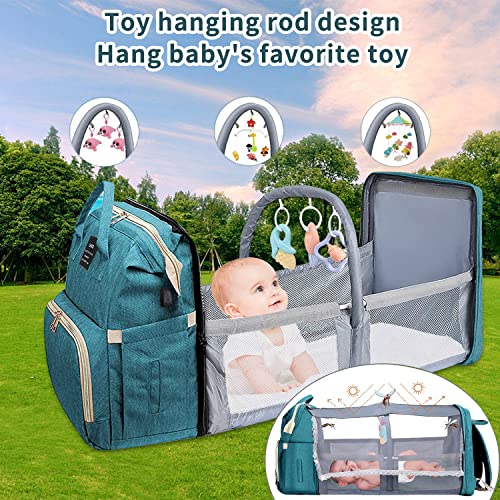 ANWTOTU Diaper Bag with Changing Station,Diaper Bag Backpack,Girl Boy Diaper Bag,Large Capacity,900d Excellent Oxford(Ungrade-Green)