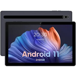 tablet 10.1 inch android 11 tablets quad core 2gb ram 64gb rom 1280x800 ips hd touchscreen metal housing (grey)