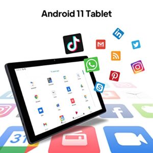 Tablet 10.1 Inch Android 11 Tablets Quad core 2GB RAM 64GB ROM 1280x800 IPS HD Touchscreen Metal Housing (Grey)