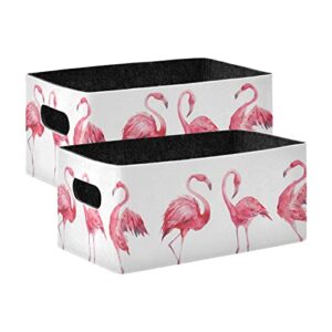 watercolor flamingos exotic storage basket felt storage bin collapsible toy bins foldable storage bins organizer for laundry baby room