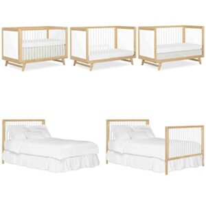 Dream On Me Carter 5-in-1 Full Size Convertible Crib / 3 Mattress Height Settings/JPMA Certified/Made of New Zealand Pinewood/Sturdy Crib Design, Natural & White