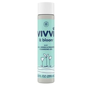 vivvi & bloom gentle 2-in-1 baby wash & shampoo cleansing gel, leaves sensitive skin feeling healthy & moisturized, tear-free, formulated without sulfates, paraben, and dyes, 10 fl. oz