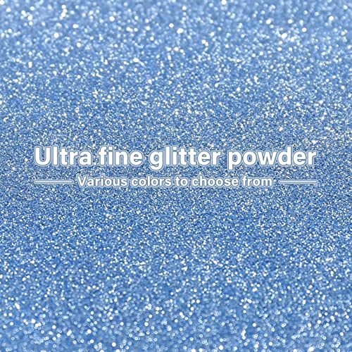 DREAMEDIY Ultra Fine Glitter 3.52 Oz (100g) DIY Arts and Craft Glitter Powder Sequins Epoxy Chips Flakes for Resin Molds, Slime, Painting Arts, Nail Art DIY Decoration, Makeup - Sky Blue
