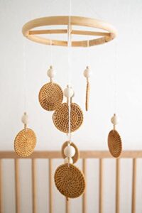 lucky love boho baby mobile & boho baby decor for boy & girl nursery - hang mobile for crib or ceiling