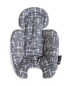 4moms rockaroo and mamaroo infant insert, machine washable, soft, plush fabric, reversible design, dark grey
