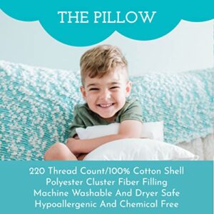 Toddler Pillow with Toddler Pillowcase - Soft Hypoallergenic - Best Pillow for Kids! Better Neck Support and Sleeping! Better Naps in Bed, a Crib, or at School! Makes Travel Comfier! (Safari)