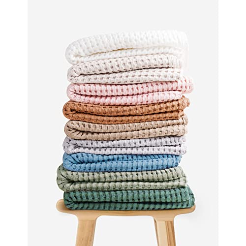 Konssy Waffle Baby Blankets, Nursery Blankets for Boys Girls, Swaddle Blankets Neutral Soft Lightweight Toddler and Kids Throw Blankets(Oat)