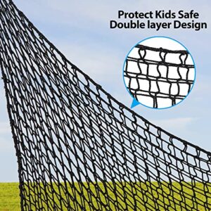 Toriexon 6.5' X 9.8' Climbing Cargo Net, Double Layers Playground Safety Net, with Storage Bag Climbing Net for Kids Outdoor Treehouse