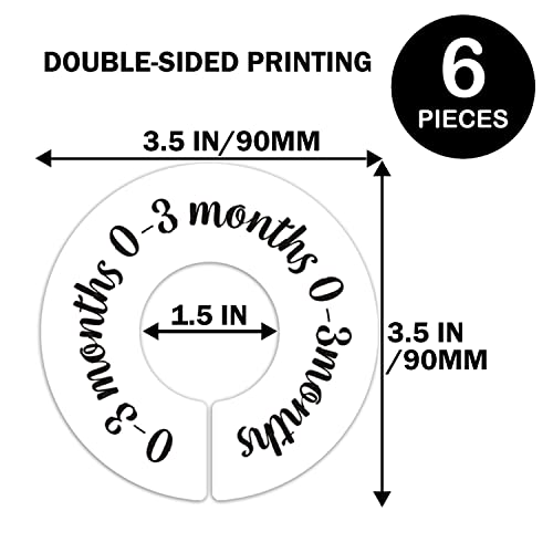 6 Hanger Dividers-Baby Closet Size Dividers - Baby Closet Dividers, Baby Clothing Size Age Dividers -Baby Closet Organizer For Nursery Organization, Baby Essentials For Newborn Essentials.