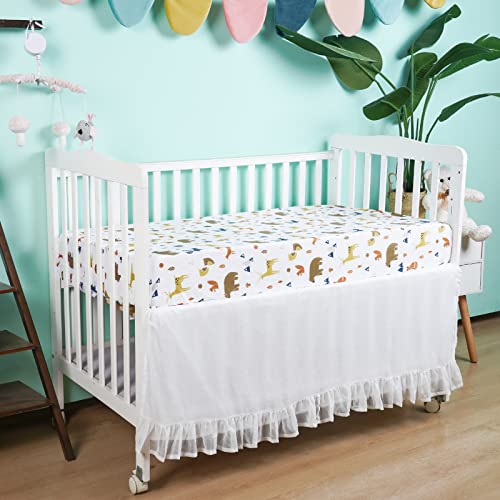 David's Kids 100% Cotton Fitted Crib Sheets, 2 Pack Ultra Soft Breathable Comfortable Baby Sheet Set for Boys Girls Neutral, 28x52 Inch Fits Standard Crib and Toddler Mattresses, Woodland Animals