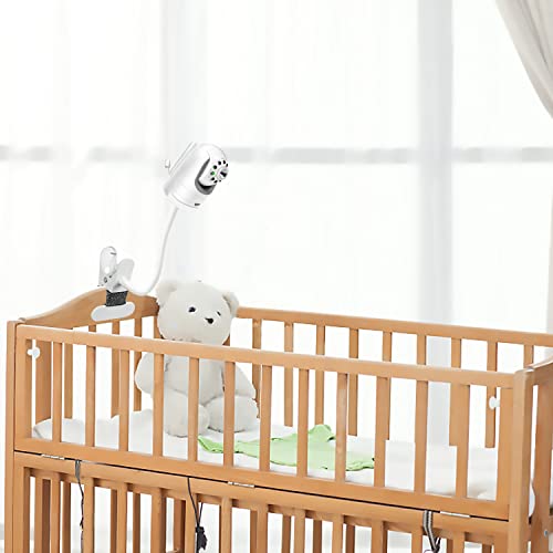 BFYTN Baby Monitor Mount Compatible with Infant Optics DXR-8 and DXR-8 PRO, 15.7 inches Flexible Long Gooseneck Arm Baby Camera Holder Stand for Crib Nursery, Without Tools or Wall Damage