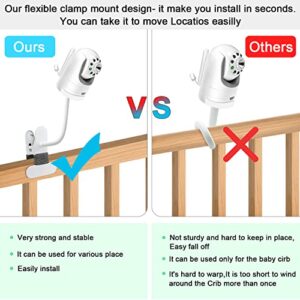 BFYTN Baby Monitor Mount Compatible with Infant Optics DXR-8 and DXR-8 PRO, 15.7 inches Flexible Long Gooseneck Arm Baby Camera Holder Stand for Crib Nursery, Without Tools or Wall Damage