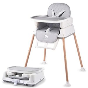 3 in 1 baby high chair, bellababy adjustable convertible chairs for babies and toddlers, compact/light weight/portable/easy to clean