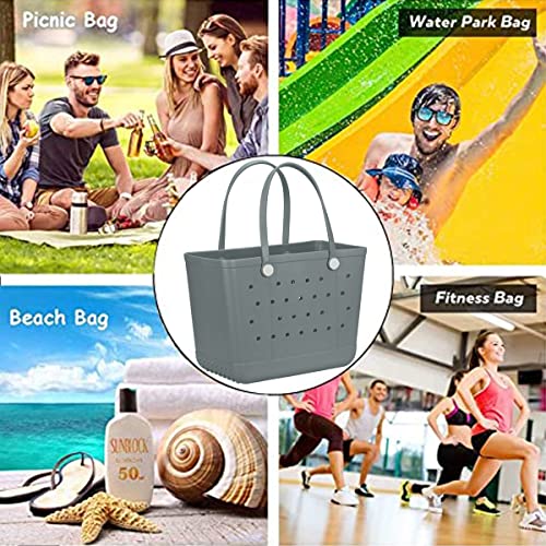 UeKeKicg Beach Bag X Large Rubber Beach Tote Bag, Waterproof Sandproof Tote Bag Outdoor for Women Travel Bag Washable Sports Hand Bag for Gym, Beach, Travel, Pool, Yoga