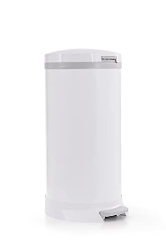 Bubula Premium Steel Diaper Waste Pail with Step Open, White