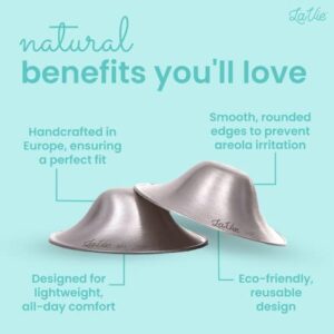 LaVie Silver Nursing Cups, Soothing Protection for Nursing Nipples, Calming Relief for Breastfeeding Moms, Silver Nipple Covers All Natural (Size 1)